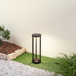Lucande LED solární světlo na cestu Nilea, Ø 16 cm, černé, senzor