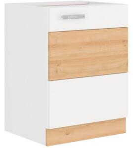 Samostatná kuchyňská skříňka spodní 60 cm 09 - MAX - Bílá / Buk iconic