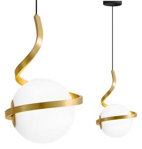 Toolight Toolight, LED závěsné osvětlení 1xE27, G020-CP, zlatá-bílá, OSW-04314