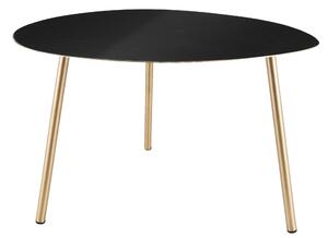 Select Time Černý konferenční stolek Voalo L, zlatá podnož