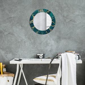 Kulaté dekorační zrcadlo Zelený malachitový mramor