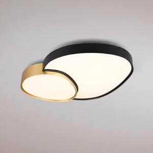 Trio Lighting Stropní svítidlo LED Rise, černo-zlaté, 77 x 63 cm, stmívatelné, stmívatelný, Černá, Obývací pokoj / jídelna, kov, Moderní