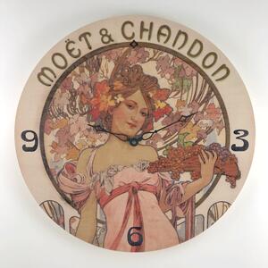 Dřevěné hodiny Alfons Mucha - průměr 40 cm Průměr (cm): 40 cm