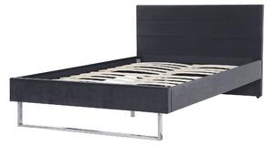 Sametová postel 140 x 200 cm šedá BELLOU