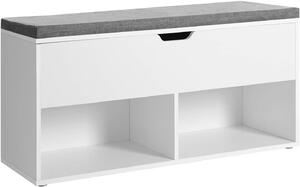 SONGMICS Botník Vasagle Lenda s lavicí a úložným prostorem 100 cm bílý/šedý