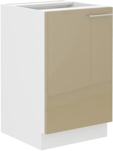 Dřezová kuchyňská skříňka 50x82 cm 26 - MYSTIC - Cappucino lesklá / Dub artisan