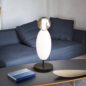 Ideal Lux LED stolní lampa Lumiere, sklo opál/šedá, výška 50 cm