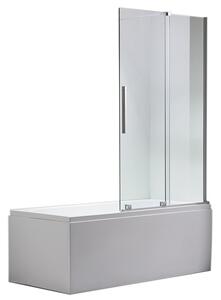 BPS-koupelny Dvoudílná vanová zástěna HYD-ATA 85x150 chrom/transparent