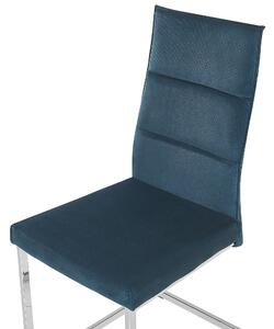 Sada sametových jídelních židlí modrá ROCKFORD
