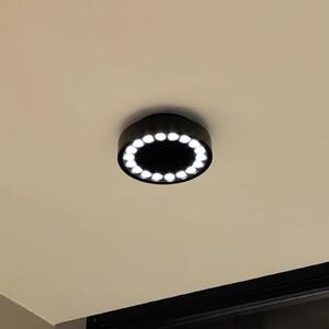 Venkovní stropní svítidlo Lucande LED Roran, černé, Ø 18 cm, IP65