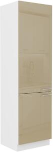 Vysoká kuchyňská skříň policová 60x210 cm GOREN - Cappucino lesklá