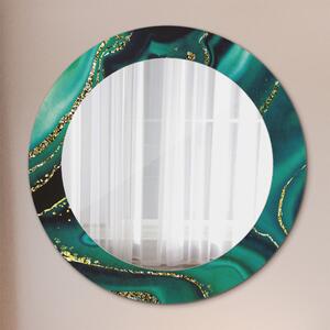 Kulaté dekorační zrcadlo na zeď Emerald Marble