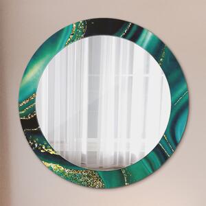 Kulaté dekorační zrcadlo na zeď Emerald Marble
