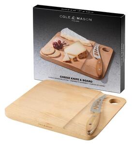 COLE & MASON Nůž na sýr a deska z bukového dřeva