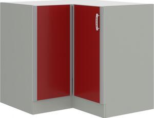 Rohová kuchyňská skříňka spodní 83 x 83 cm 15 - SCARLET - Bordo / Lišty Hliníkové