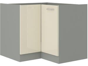 Rohová kuchyňská skříňka spodní 83 x 83 cm 01 - VISION - Bílá lesklá / Dub lancelot