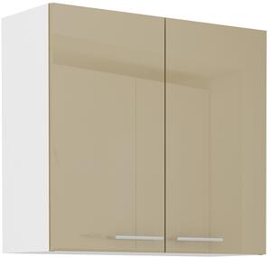STL 80 cm skříňka horní dvoudveřová LARA Barevné provedení: Bílá / Cappucino lesk