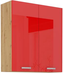 STOLARz 80 cm skříňka horní dvoudveřová ARTISAN (výška 90 cm) Barevné provedení ARTISAN: Červený lesk