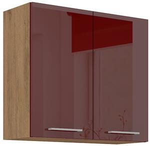 STOLARz 80 cm skříňka horní dvoudveřová VIGO Barevné provedení kuchyně VIGO: Dub Lancelot / Bordó lesk +210Kč