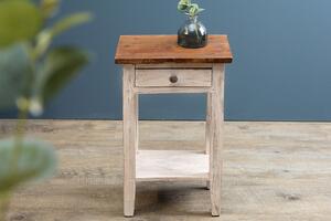 Bílý odkládací stolek Le Bure, recyklované dřevo