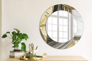 Kulaté dekorační zrcadlo Agat mramor a zlato
