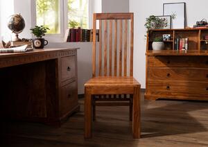 Designová vysoká židle, akát,, 46x46x109, medově lakovaná sada 6 ks