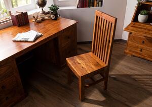 Designová vysoká židle, akát,, 46x46x109, medově lakovaná sada 6 ks