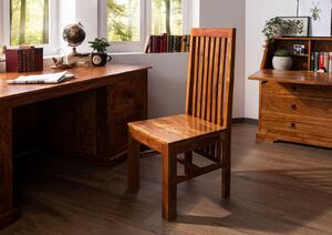 Designová židle s vysokým opěradlem, akácie, 46x46x109 , medově lakovaná sada 4 ks