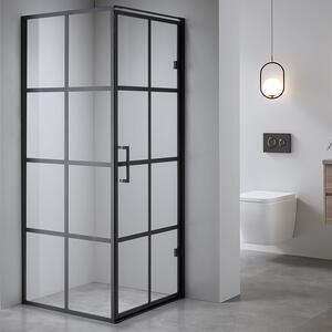 BPS-koupelny Čtvercový sprchový kout HYD-SK10A 80x80 černá/transparent - bez vaničky