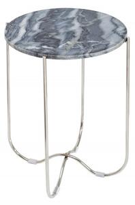 Noble Home Odkládací stolek Dastus III, šedý mramor, stříbrná