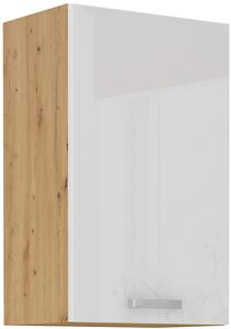 Policová kuchyňská skříňka horní šířka 45 cm LOUSIE - Černá / Dub artisan