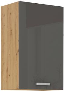 Policová kuchyňská skříňka horní šířka 45 cm LOUSIE - Černá / Dub artisan