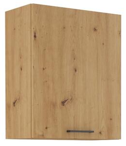 Samostatná horní kuchyňská skříňka 60 cm LOUSIE - Černá / Dub artisan