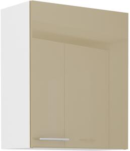 Samostatná horní kuchyňská skříňka 60 cm 06 - HULK - Béžová lesklá