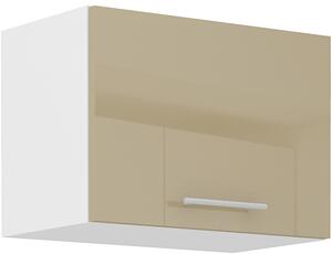STL 50 cm skříňka horní jednodveřová (otevírání nahoru) LARA Barevné provedení: Bílá / Šedý lesk