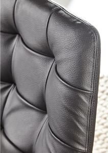 HAMBURG Jídelní židle čalouněná,kůže, černá