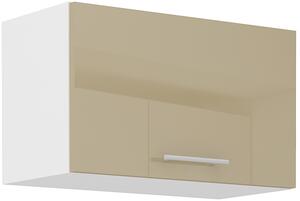 STL 60 cm skříňka horní jednodveřová (otevírání nahoru) LARA Barevné provedení: Bílá / Bílý lesk