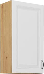 Závěsná horní kuchyňská skříňka 50 cm 25 - MYSTIC - Béžová lesklá / Dub artisan