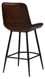 DARKNESS Barová židle z pravé kůže, 52x57x108, hnědá