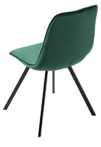 Noble Home Sametová jídelní židle Holandia, smaragdově zelená