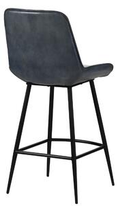 DARKNESS Barová židle z pravé kůže, 52x57x108, modrá barva