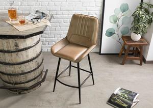 DARKNESS Barová židle z pravé kůže, 52x57x108, béžová barva
