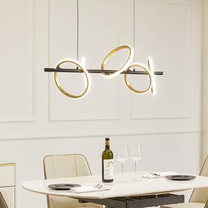 Lucande LED závěsné světlo Madu, černá barva, kov, délka 92,5 cm, Černá, Obývací pokoj / jídelna, kov, Moderní