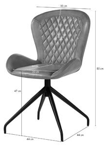 DARKNESS Židle z pravé kůže, 61x52x86, béžová sada 6 kusů