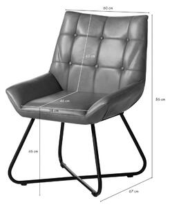 DARKNESS Barová židle z pravé kůže, 60x67x86, hnědá