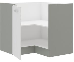 Rohová kuchyňská skříňka spodní 83 x 83 cm 28 - MYSTIC - Šedá lesklá / Dub artisan