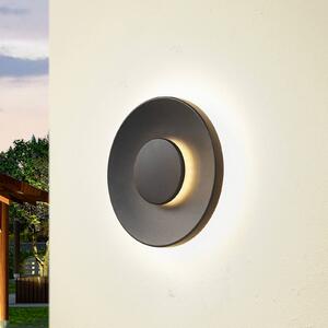Lucande Venkovní nástěnné svítidlo LED Kayana, černá barva, hliník, 24 cm, Černá, Hliník, Moderní