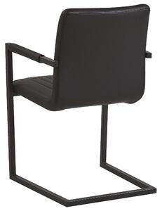 Sada 2 jídelních židlí z eko kůže černé BRANDOL