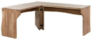 WOODLAND Rohový psací stůl z akácie, 185x163x76, přírodní lak