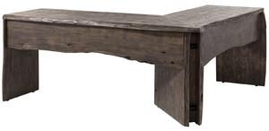WOODLAND Rohový psací stůl, akácie, 185x163x76, šedě lakovaný